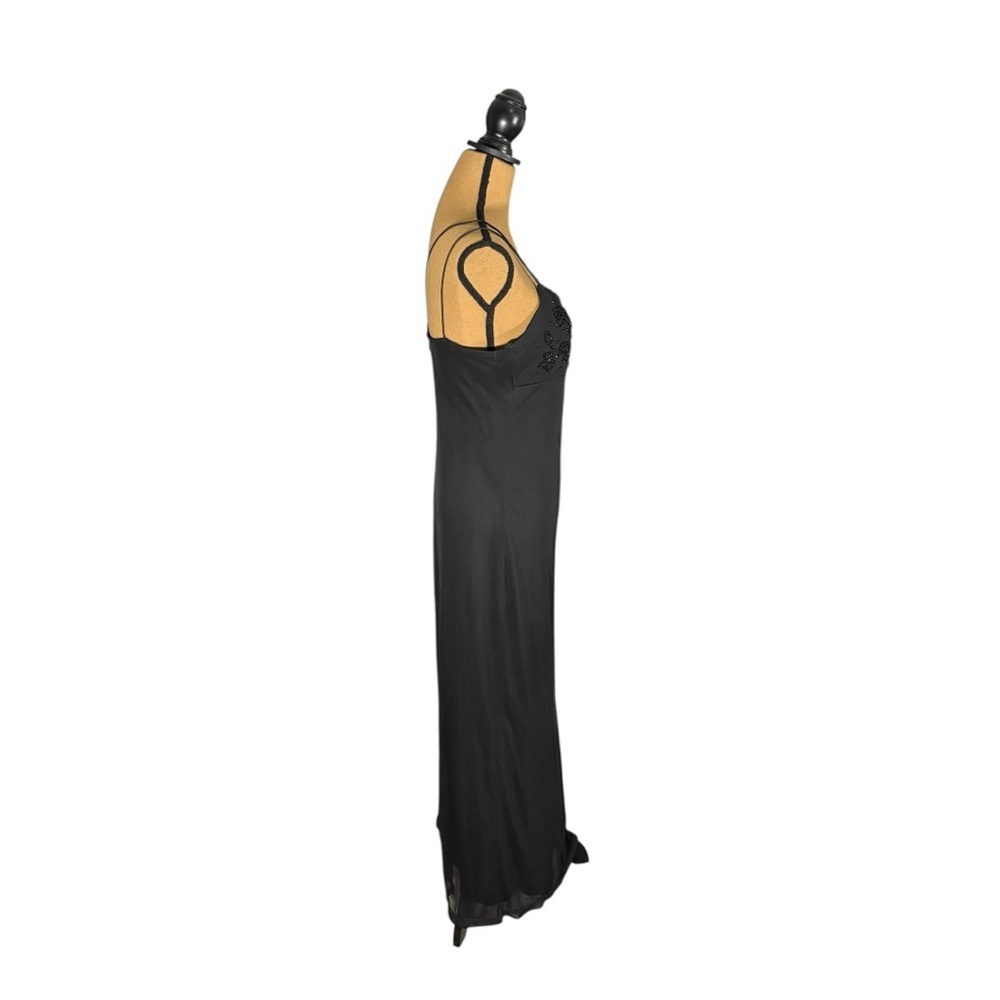 Y2K Byer Too Black Beaded Maxi Dress Womens Large Spaghetti Strap Whimsigoth VTG - Picture 3 of 15